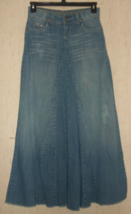 Excellent Womens / Juniors Hydraulic Long Full Distressed Denim Skirt Size 1/2 - £29.42 GBP