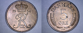 1964 Danish 5 Ore World Coin - Denmark - $4.99