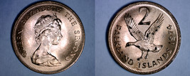 1974 Falkland Islands 2 Pence World Coin - Upland Goose - $7.99