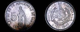 1945 Guatemalan 5 Centavo World Silver Coin - Guatemala - $14.99