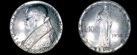 1958 Vatican City 100 Lire World Coin - Catholic Church Italy - $11.99