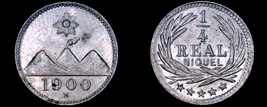 1900-H Guatemalan Quarter 1/4 Real World Coin - Guatemala - $14.99
