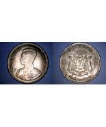 1957 BE2500 Thai 50 Satang (1/2 Baht) World Coin - Thailand Siam - £3.58 GBP