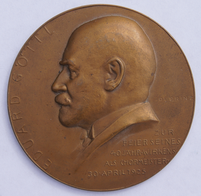 1925 Vienna Austria Edward Gottl 40th Anniversary as Chlormaster Medal -  60MM - $59.99
