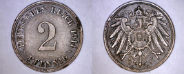 1914 G German 2 Pfennig World Coin -  Germany - $14.99