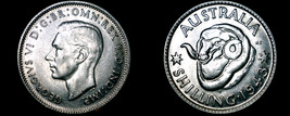 1943-S Australian 1 Shilling World Silver Coin - Australia - $21.99