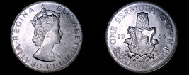 1964 Bermuda 1 Crown World Silver Coin - £20.09 GBP