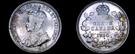 1920 Canada 5 Cent World Silver Coin - Canada - George V - £19.76 GBP