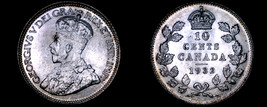 1932 Canada 10 Cent World Silver Coin - Canada - George V - £95.89 GBP