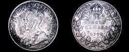 1928 Canada 10 Cent World Silver Coin - Canada - George V - £14.46 GBP