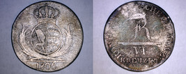 1806 German States Wurttemberg 6 Kreuzer World Silver Coin - £27.96 GBP