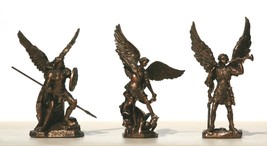 Set Of 3 St Michael Gabriel Raphael Archangel Statue Miniature - £44.00 GBP
