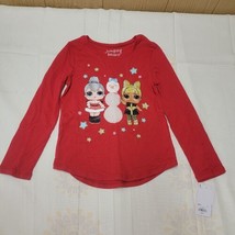 Jumping beans L.O.L Surprise Winter Long Sleeve T-Shirt Red Snowman sz 6 - £12.86 GBP