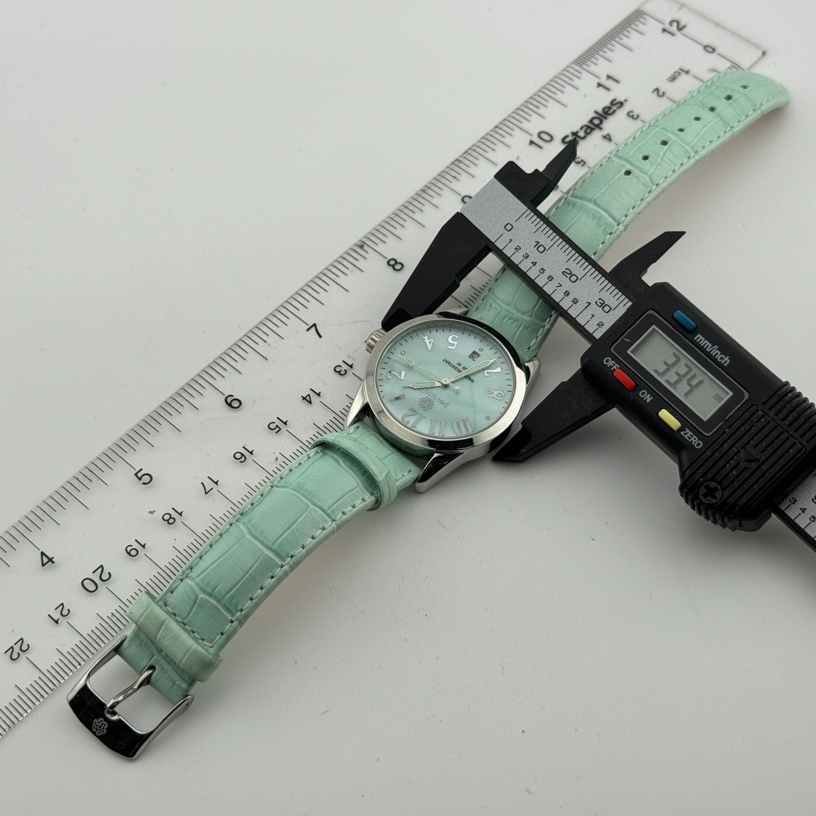 Pastorelli Quartz Watch Unisex Silver Cyan Leather Swiss Parts Date New Battery Item image 6