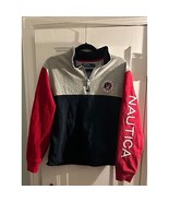 Nautica Men&#39;s Quarter-Zip Colorblocked Sweatshirt Navy Size Medium Side ... - €13,89 EUR