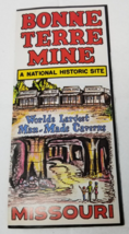 Bonne Terre Mine Brochure 1976 Missouri National Historic Man Site Made ... - $15.15