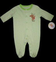 Infants Newborn   Circo Green Stripe Santas Helper Holiday Sleep N Play Bodysuit - $10.00