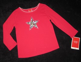 GIRLS 12 MONTHS - Target - Christmas Star on Red HOLIDAY LONG-SLEEVED SHIRT - £6.18 GBP