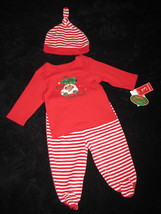 BOYS 3-6 MONTHS - Baby Works - My First Christmas HAT, FOOTED PANTS &amp; SH... - £11.00 GBP
