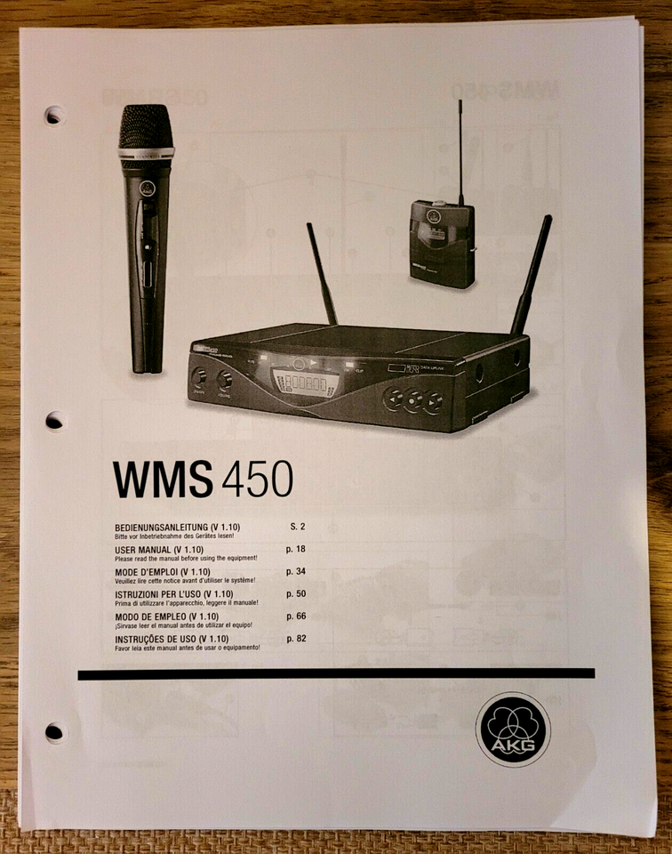 Copy of Operation Manual for AKG WMS-450,   97 pages  			