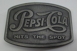 Pepsi Cola Hits The Spot Gray Metal Belt Buckle 3.5&quot; x 2.5&quot; Fits 1.5&quot; Belt - £12.17 GBP
