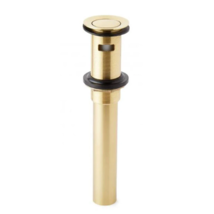 New Polished Brass Extended Press Type Pop-Up Bathroom Drain with Overfl... - £39.05 GBP