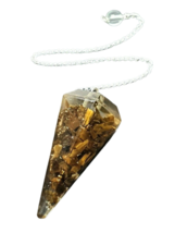 Tigers Eye Pendulum Dowser Orgone Gemstone Crystal EMF Protection Dowsing Point - £6.43 GBP