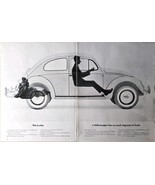 Volkswagen Beetle Dual Ad much legroom 1964 Vintage Print Ad - €9,19 EUR