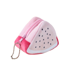 Fruit Coin Change Cosmetic Plush Purse with Key Chain - New - Pitaya - £10.22 GBP