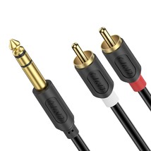 J&amp;D 1/4 to RCA Cable, 1/4&quot; TRS to Dual RCA Insert Cable Gold Plated Audiowave Se - £12.50 GBP