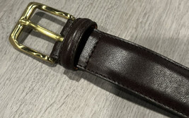 Vintage Men’s Coach 38 Chocolate Brown Burnished Cowhide Brass Buckle Belt - £27.68 GBP