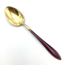 DAVID ANDERSEN purple guilloche enamel demitasse spoon - gilt sterling silver - £19.59 GBP