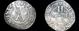1656 German States Brunswick-Wolfenbuttel 2 Mariengroschen World Silver ... - £79.92 GBP