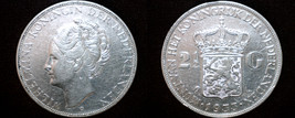 1933 Netherlands 2 1/2 Gulden World Silver Coin - £55.35 GBP