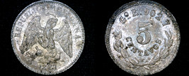 1887-Go R/S Mexican 5 Centavo World Silver Coin - Mexico - £51.95 GBP