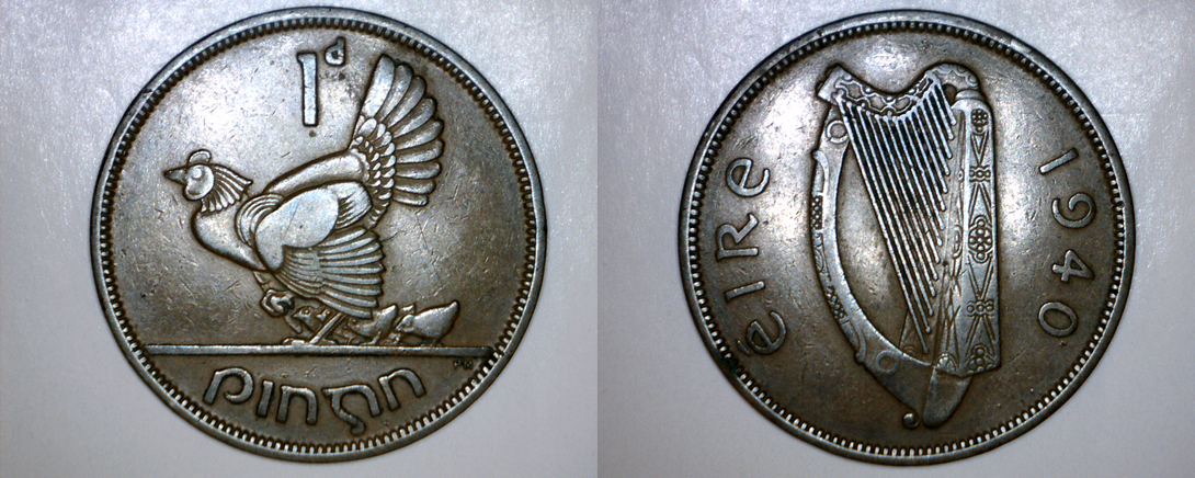 1940 Irish 1 Penny World Coin - Ireland - $49.99
