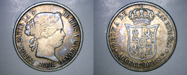 1868 Spanish 40 Centimos World Silver Coin - Spain - $49.99