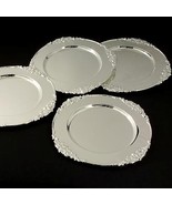 Baroque Silver Metal Charger Plate Set Of 4 - £158.70 GBP