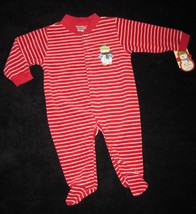 INFANTS 3-6 MONTHS - Baby Gear Snowman on Red &amp; White Striped WINTER SLE... - $12.00