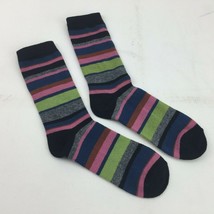 Striped Colorful Tube Calf Socks Black Pink Green Gray Blue Office Churc... - £10.19 GBP