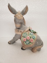 Dalia Handcrafted Ceramic Donkey with Double Flower Baskets - £51.94 GBP