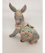 Ceramic donkey with flowers - $65.00