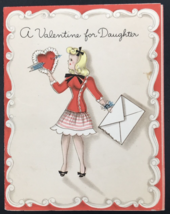 1942 Hall Brothers A Valentine For My Daughter Booklet Card Parents Raising Kid - £11.00 GBP