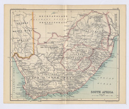 1912 Antique Map Of South Africa Transvaal Free Orange State Natal / Pretoria - £18.04 GBP