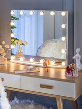 Luxfurni Vanity Mirror With Makeup Lights, Large Hollywood Light, 26Wx21L, White - £93.97 GBP