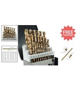 High Performance 29-Piece Cobalt Drill Bits, 135 Degree Twist Design, Du... - $1,651.82 MXN