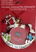 Christmas Tree Ornament Rocking Horse Baby&#39;s First Photo Picture Frame New - $19.34