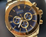 Hugo Boss HB1513340 Ikon Chronograph Mens Watch - Gold NOUVELLE BOXED Ga... - £104.44 GBP