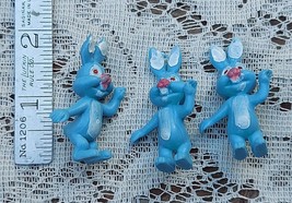 Lot Of 3 Vintage Hong Kong Plastic Bunny Rabbit Figurines Craft Figures FREE SH - £9.74 GBP