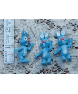 Lot Of 3 Vintage Hong Kong Plastic Bunny Rabbit Figurines Craft Figures ... - £9.71 GBP